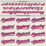 Custom Cream Gray Black-Pink Authentic Baseball Jersey