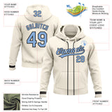 Custom Stitched Cream Light Blue-Black Baseball Pullover Sweatshirt Hoodie