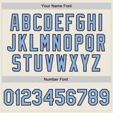 Custom Stitched Cream Light Blue-Black Baseball Pullover Sweatshirt Hoodie