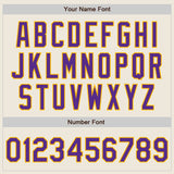 Custom Stitched Cream Purple-Gold Baseball Pullover Sweatshirt Hoodie