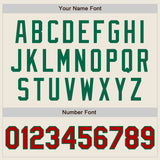 Custom Stitched Cream Red-Kelly Green Baseball Pullover Sweatshirt Hoodie