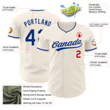 Custom Cream Royal-Red Authentic Baseball Jersey