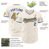 Custom Cream Old Gold-Royal Authentic Baseball Jersey