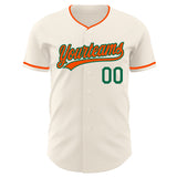 Custom Cream Orange-Kelly Green Authentic Baseball Jersey