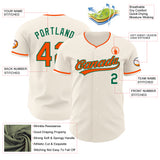 Custom Cream Orange-Kelly Green Authentic Baseball Jersey