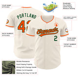 Custom Cream Orange-Green Authentic Baseball Jersey