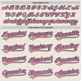 Custom Cream Medium Pink-Navy Authentic Baseball Jersey