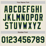 Custom Cream Navy-Neon Green Authentic Baseball Jersey