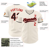 Custom Cream Black-Red Authentic Baseball Jersey