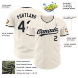 Custom Cream Black-Gray Authentic Baseball Jersey