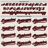 Custom Cream Crimson-Black Authentic Baseball Jersey