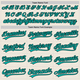 Custom Cream Aqua-Black Authentic Baseball Jersey