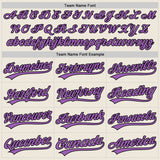 Custom Cream Medium Purple-Black Authentic Baseball Jersey