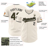 Custom Cream Olive-Black Authentic Baseball Jersey