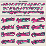Custom Cream Teal Black-Pink Authentic Baseball Jersey
