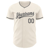 Custom Cream-Steel Gray Authentic Baseball Jersey