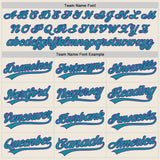 Custom Cream Teal-Purple Authentic Baseball Jersey