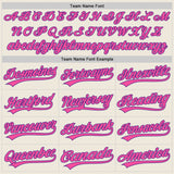 Custom Cream Pink-Purple Authentic Baseball Jersey