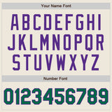 Custom Cream Kelly Green-Purple Authentic Baseball Jersey