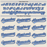 Custom Cream Light Blue-Navy Authentic Baseball Jersey