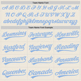 Custom Cream Light Blue-Pink Authentic Baseball Jersey