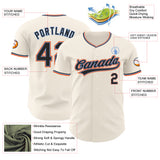 Custom Cream Black Powder Blue-Orange Authentic Baseball Jersey