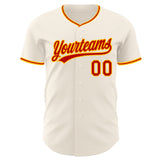 Custom Cream Red-Gold Authentic Baseball Jersey