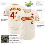 Custom Cream Red-Gold Authentic Baseball Jersey