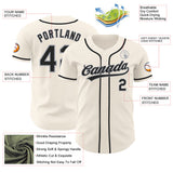 Custom Cream Black-Gray Authentic Baseball Jersey