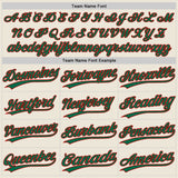 Custom Cream Kelly Green-Red Authentic Baseball Jersey