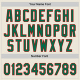 Custom Cream Kelly Green-Red Authentic Baseball Jersey