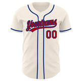Custom Cream Red-Royal Authentic Baseball Jersey