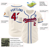 Custom Cream Red-Royal Authentic Baseball Jersey