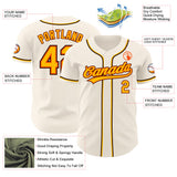 Custom Cream Gold Orange-Brown Authentic Baseball Jersey