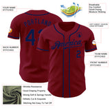 Custom Crimson Navy Authentic Baseball Jersey