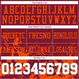 Custom Crimson White Orange-Gray 3D Pattern Splash Authentic Football Jersey