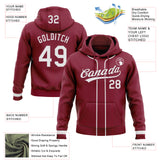 Custom Stitched Crimson White-Crimson Baseball Pullover Sweatshirt Hoodie