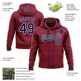 Custom Stitched Crimson Navy-White Baseball Pullover Sweatshirt Hoodie