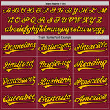 Custom Stitched Crimson Black-Gold Baseball Pullover Sweatshirt Hoodie