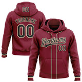 Custom Stitched Crimson Black-Cream Baseball Pullover Sweatshirt Hoodie