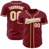 Custom Crimson Vegas Gold-White Authentic Baseball Jersey
