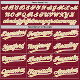 Custom Crimson Vegas Gold-White Authentic Baseball Jersey