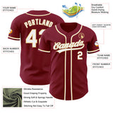 Custom Crimson White-Vegas Gold Authentic Baseball Jersey