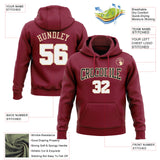 Custom Stitched Crimson White Cream-Black Pullover Sweatshirt Hoodie