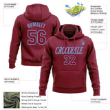 Custom Stitched Crimson-Light Blue Pullover Sweatshirt Hoodie