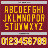 Custom Stitched Crimson Yellow-White Pullover Sweatshirt Hoodie