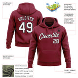 Custom Stitched Crimson White-Black Pullover Sweatshirt Hoodie