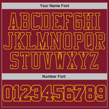 Custom Stitched Crimson-Yellow Pullover Sweatshirt Hoodie