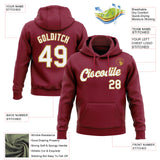 Custom Stitched Crimson White-Old Gold Pullover Sweatshirt Hoodie