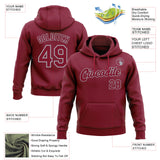 Custom Stitched Crimson-Gray Pullover Sweatshirt Hoodie
